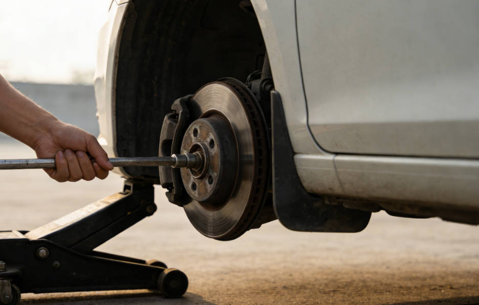 Place drain pan under oil drain plug