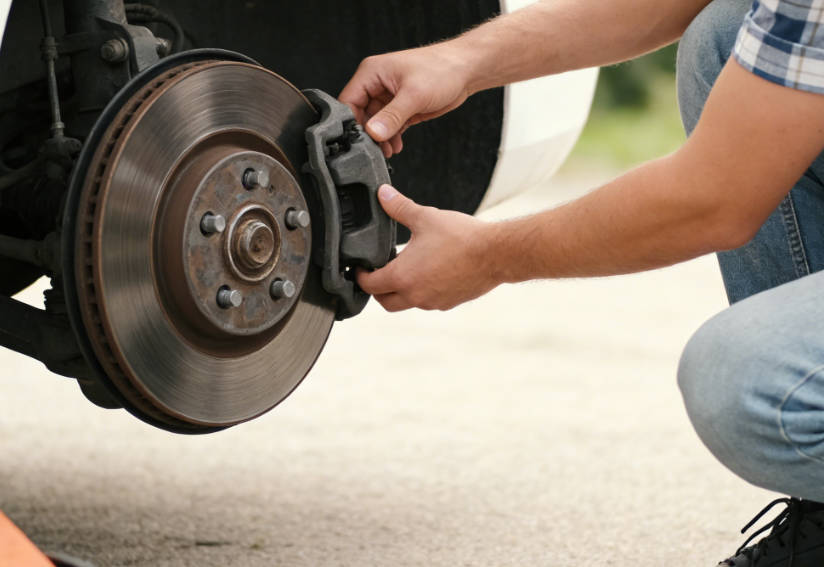 Remove old brake pads and clean caliper
