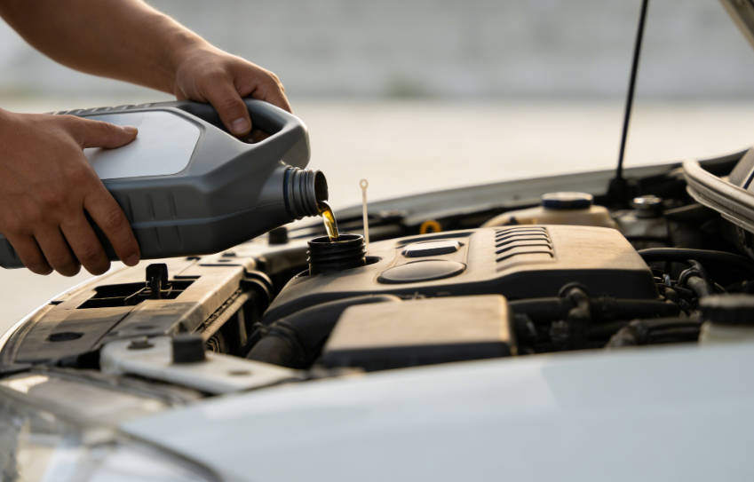 Reinstall drain plug and add new oil