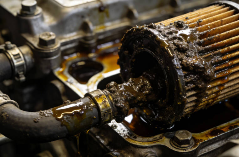 Sludge buildup in engine oil