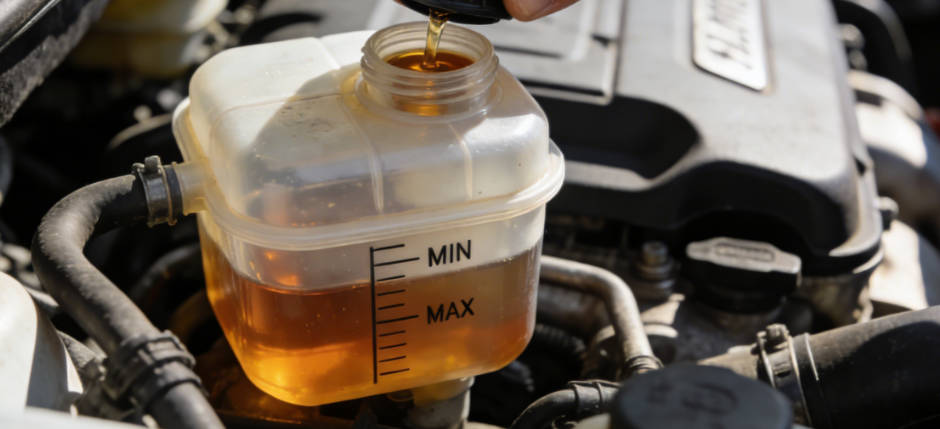 Checking power steering fluid level